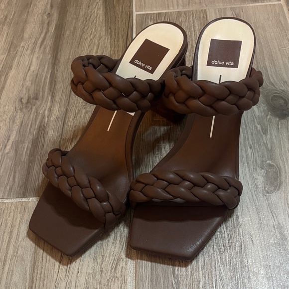 Dolce Vita Women's Dark Brown Braided Heels size 8.5 in excellent condition - Picture 1 of 7